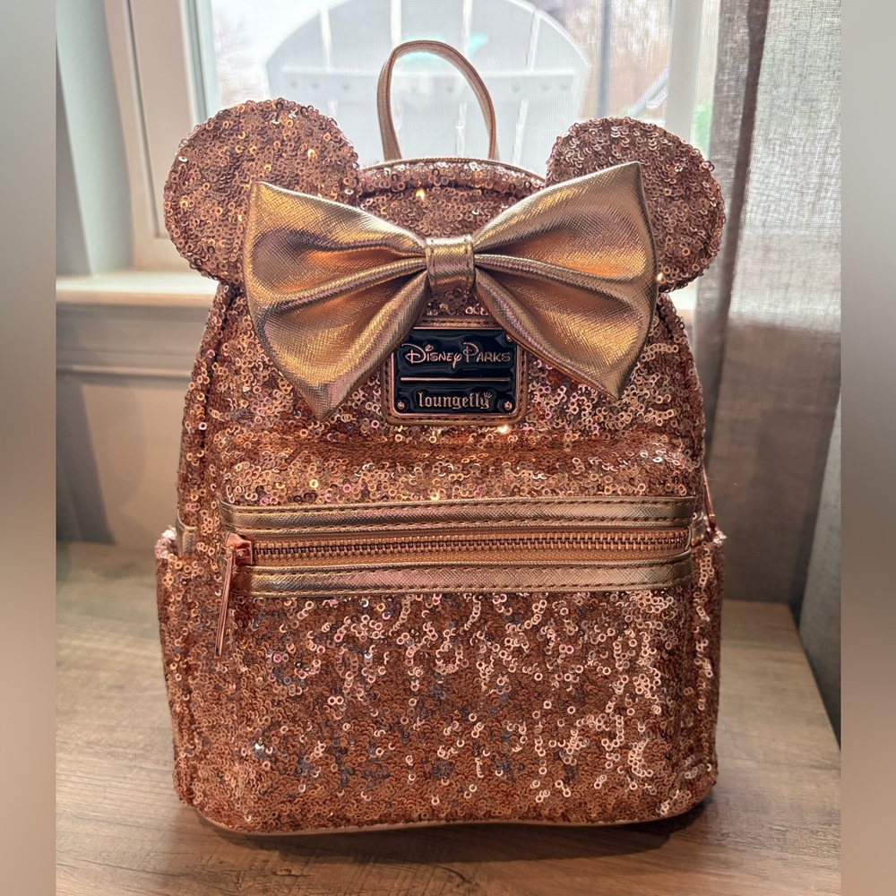 Disney Loungefly Rose Gold Backpack NWT!